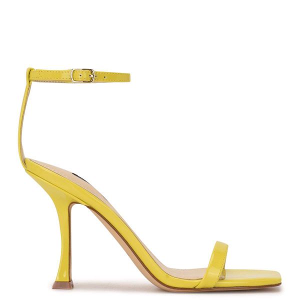 Nine West Yess Ankle Strap Yellow Heeled Sandals | South Africa 45R76-4C10
